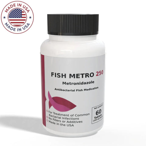 Thomas Labs Fish Zole - Metronidazole 250mg Tablets (60 Count) - Thomas labs fish antibiotics